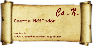 Cserta Nándor névjegykártya