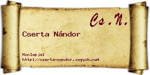 Cserta Nándor névjegykártya